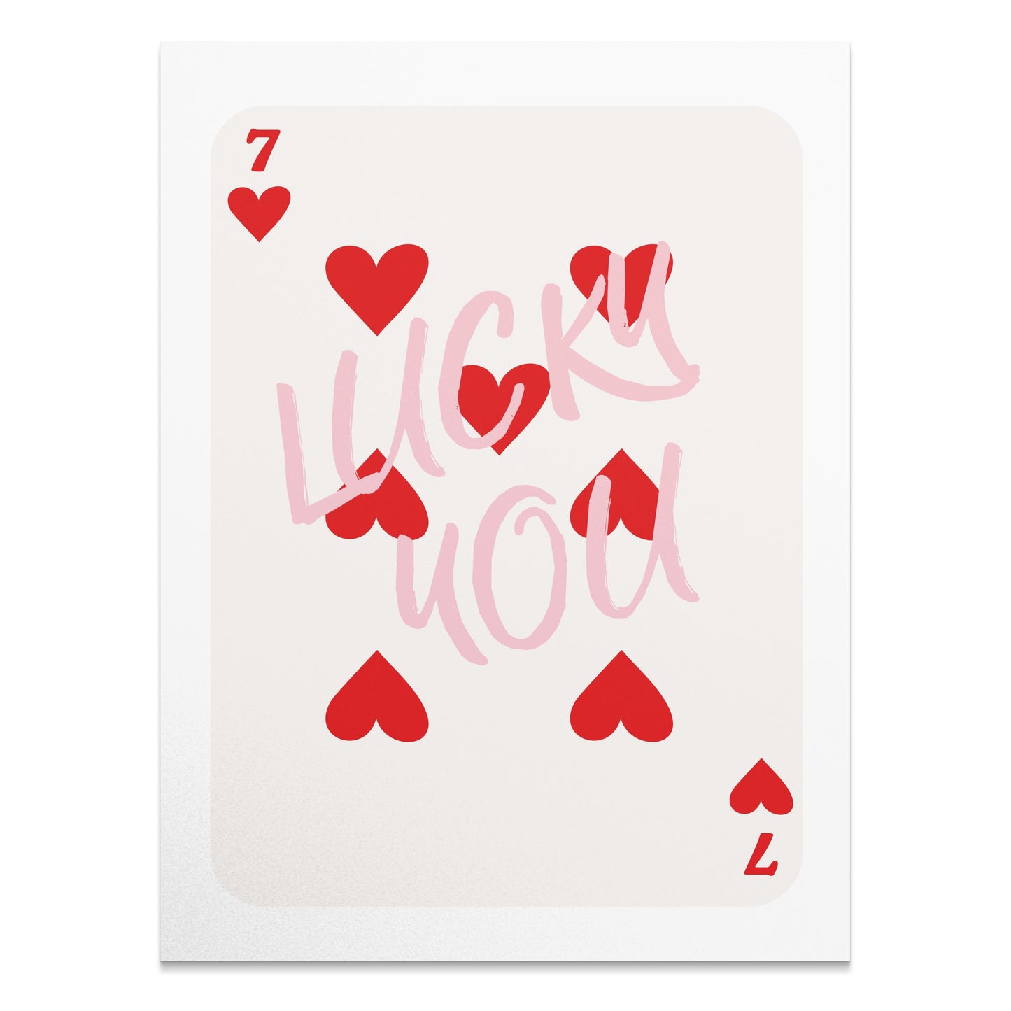 Premium Poster of Lucky You Seven of Hearts Card Artwork Posters