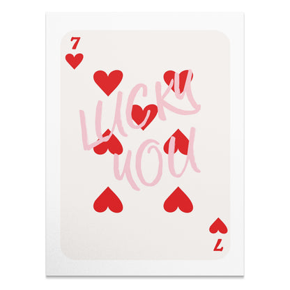 Premium Poster of Lucky You Seven of Hearts Card Artwork Posters