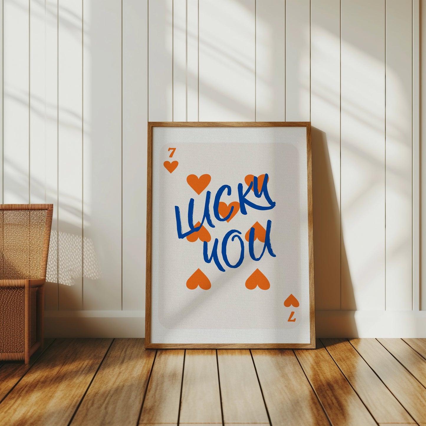 Premium Poster of Lucky You Seven of Hearts Playing Card Posters
