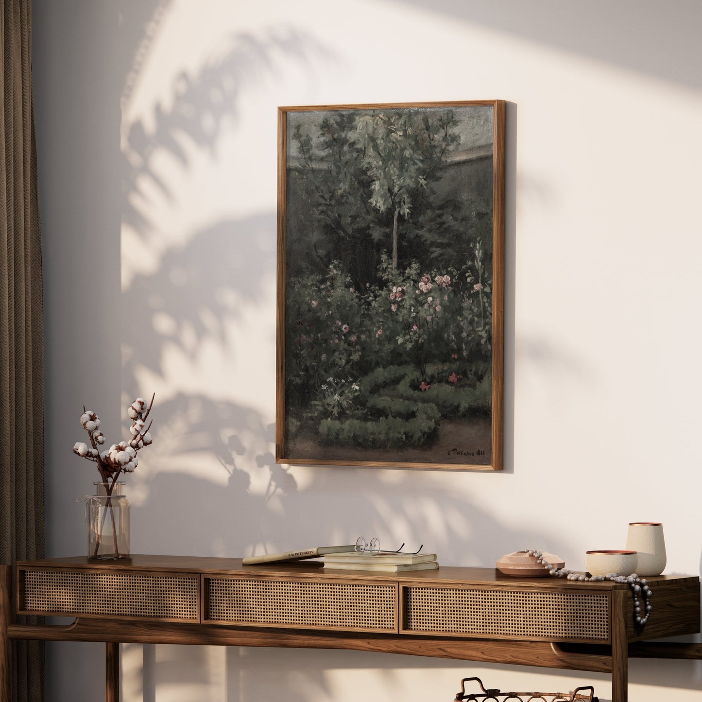 Premium Poster of Lush Garden with Blooming Flowers Painting Art Posters