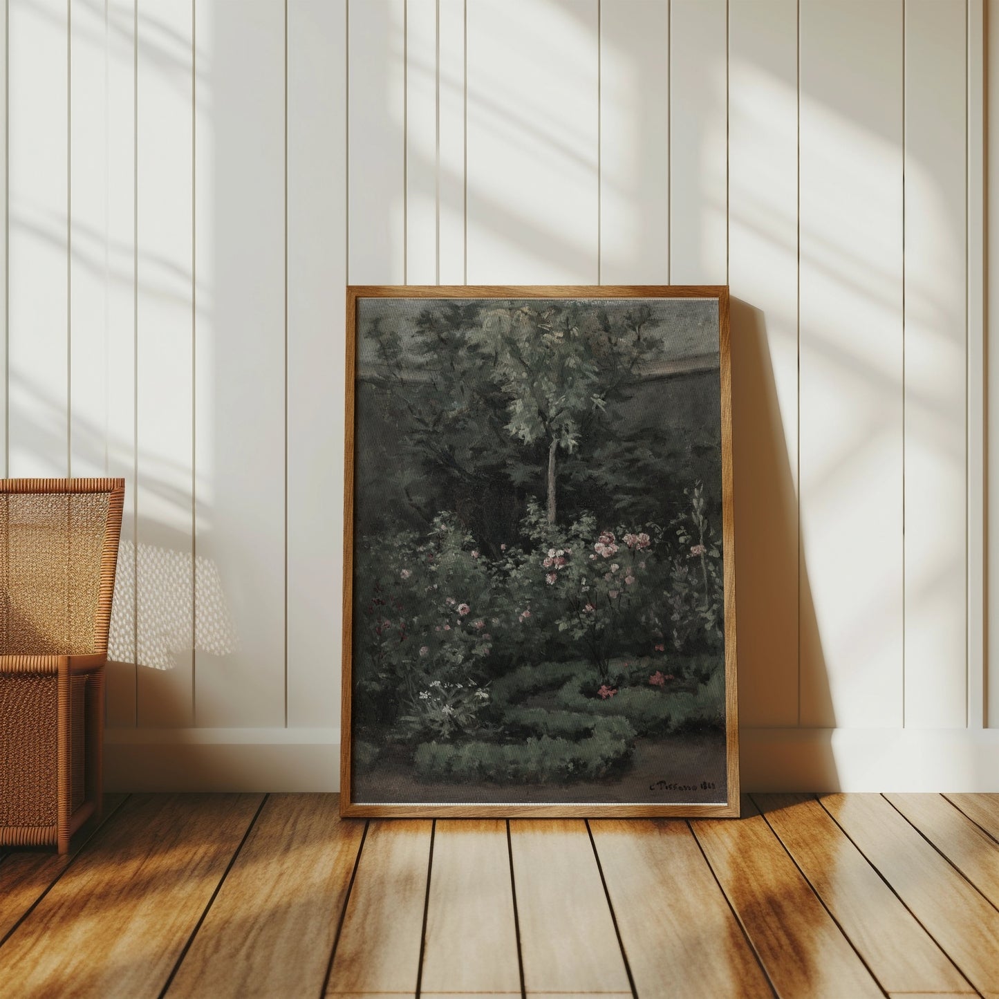 Premium Poster of Lush Garden with Blooming Flowers Painting Art Posters