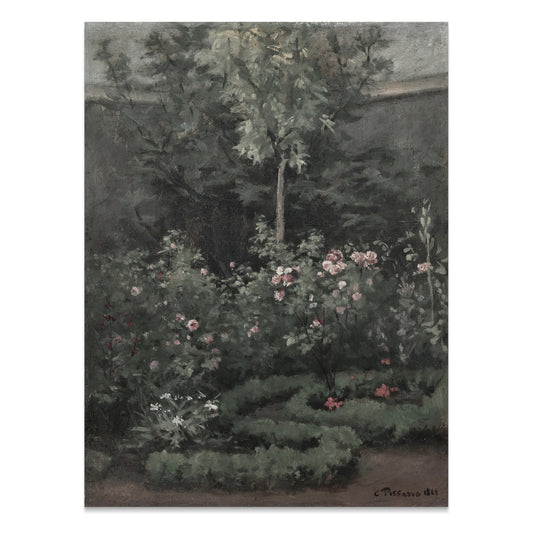 Premium Poster of Lush Garden with Blooming Flowers Painting Art Posters