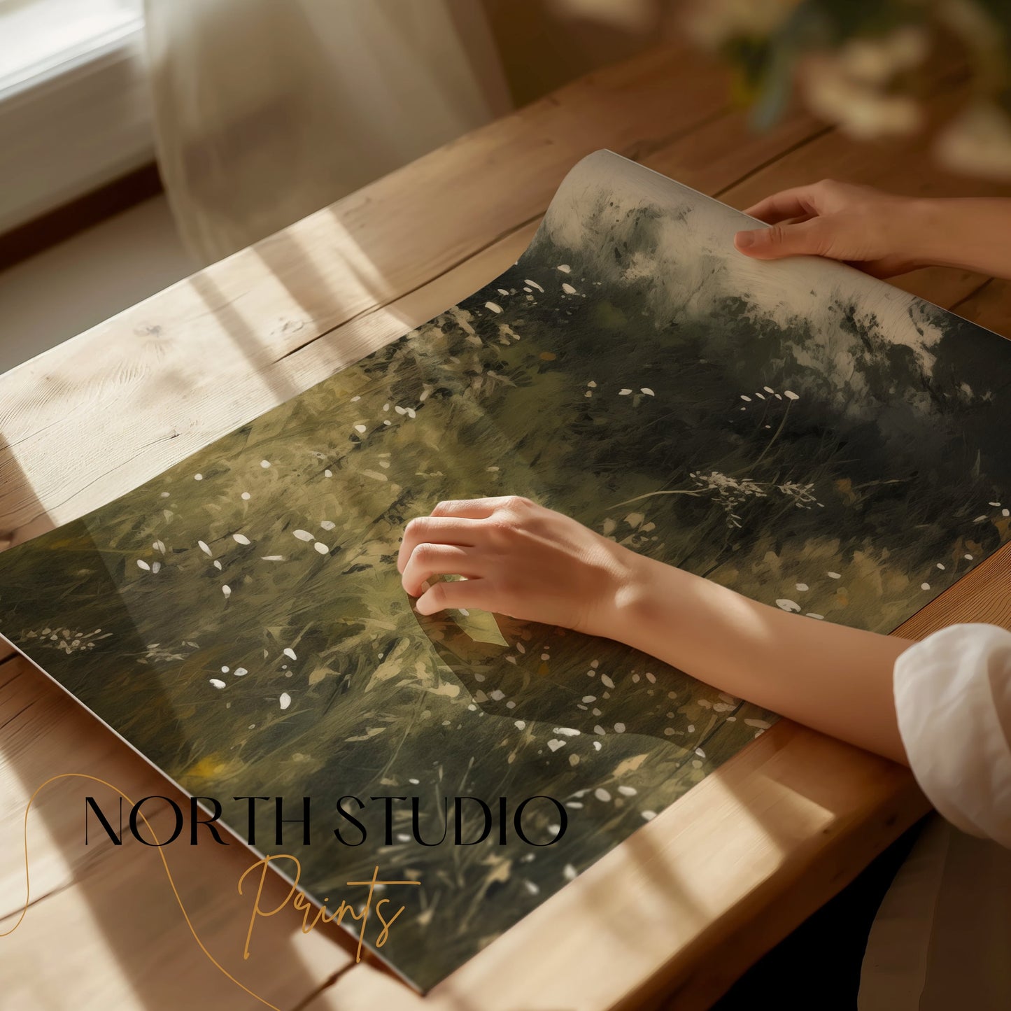 Premium Poster of Lush Meadow Wildflowers Scenic View Posters