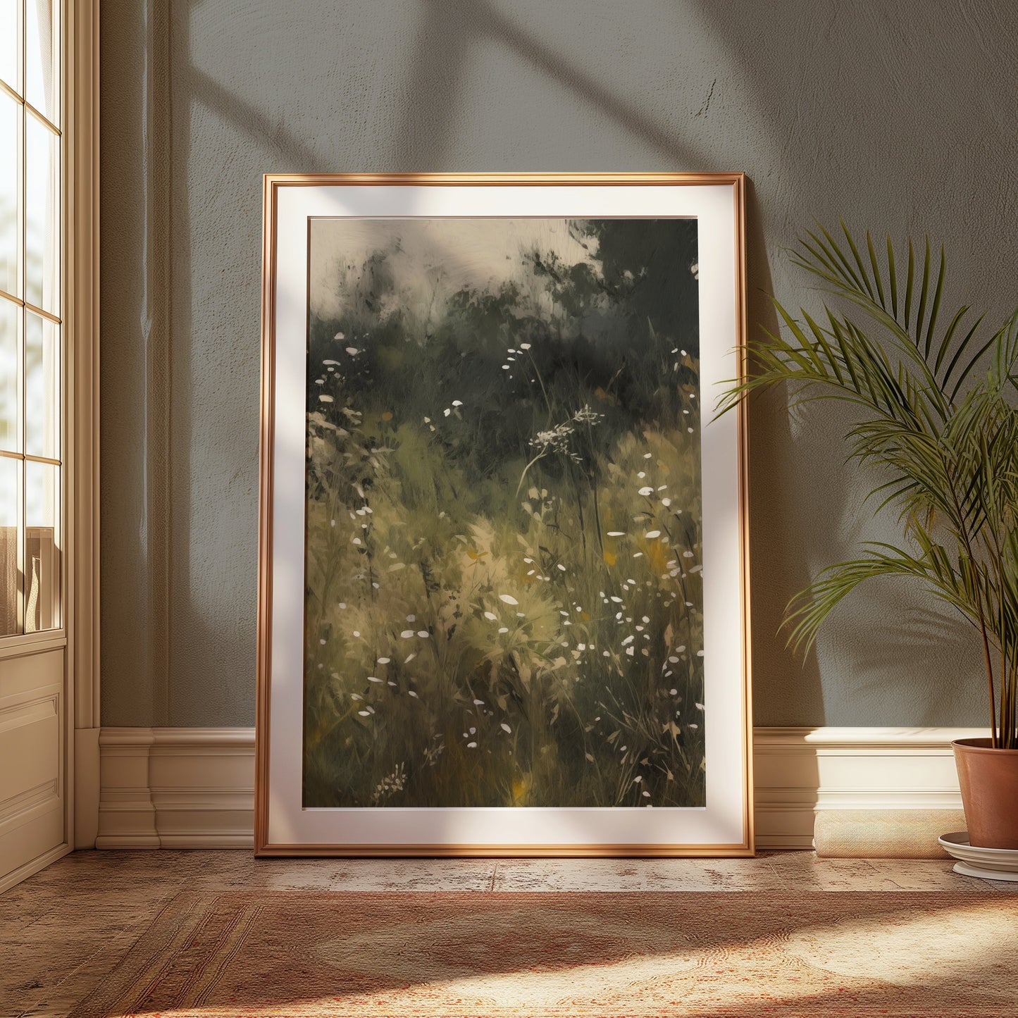 Premium Poster of Lush Meadow Wildflowers Scenic View Posters