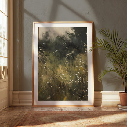 Premium Poster of Lush Meadow Wildflowers Scenic View Posters