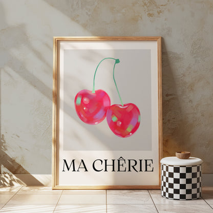 Premium Poster of Ma Chérie Pink and Red Cherry Art Print Posters