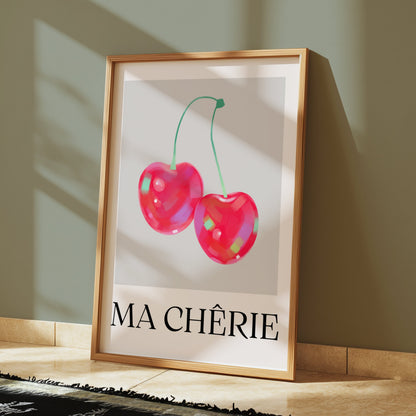 Premium Poster of Ma Chérie Pink and Red Cherry Art Print Posters