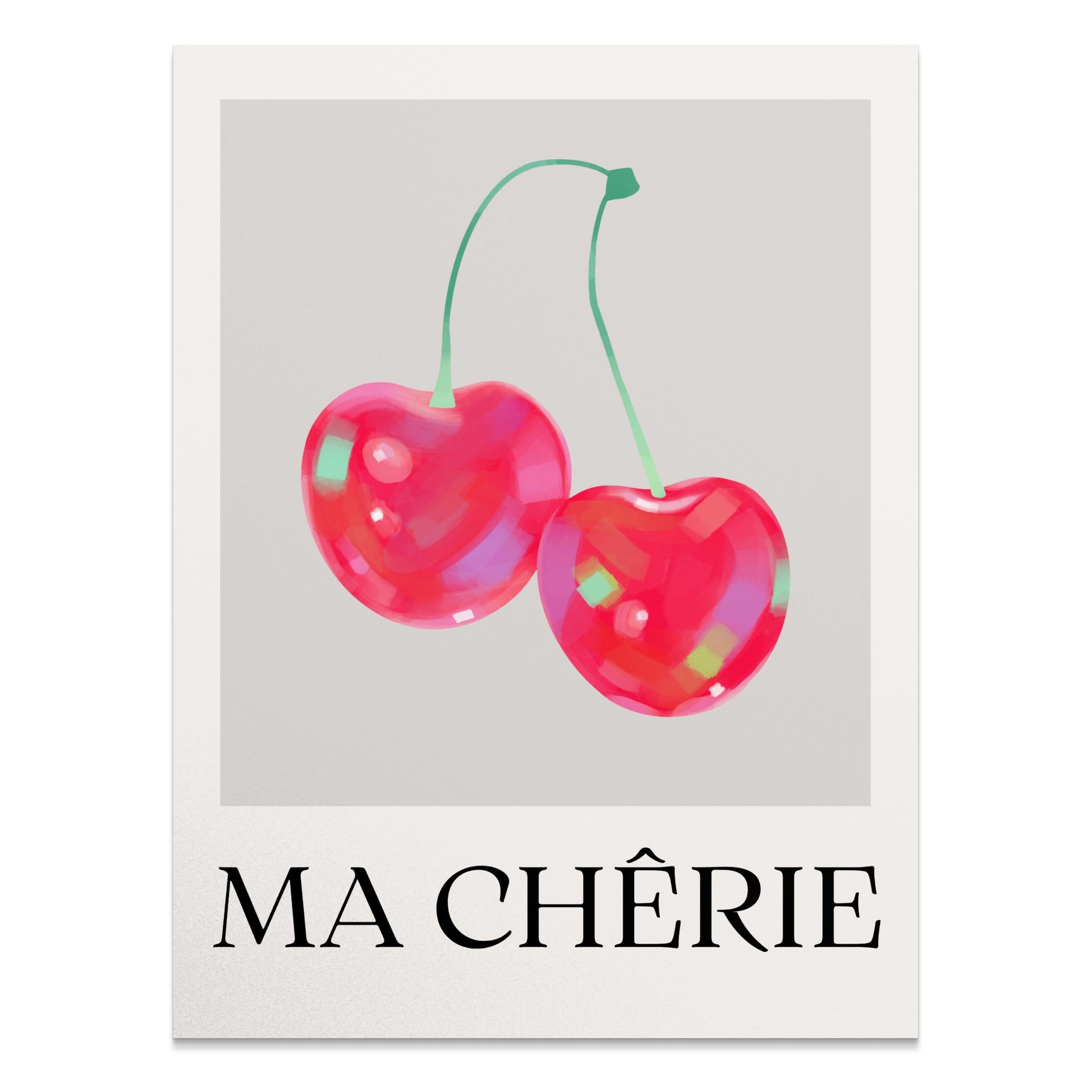 Premium Poster of Ma Chérie Pink and Red Cherry Art Print Posters