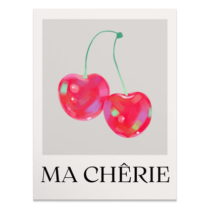 Premium Poster of Ma Chérie Pink and Red Cherry Art Print Posters