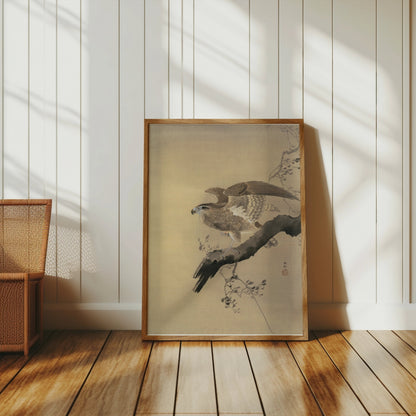 Premium Poster of Majestic Bird of Prey on Branch Wall Art Posters