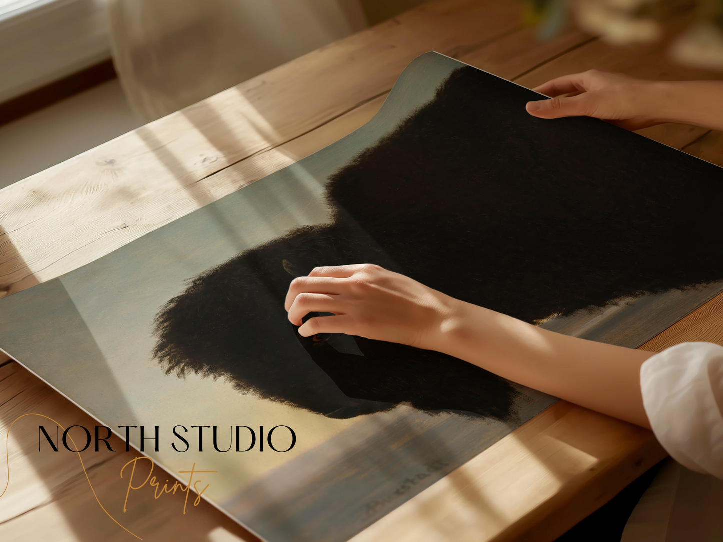Premium Poster of Majestic Black Bison Art Print for Wall Decoration Posters