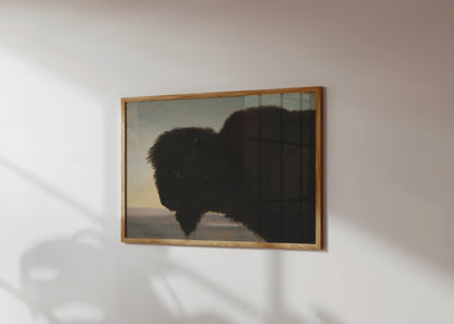 Premium Poster of Majestic Black Bison Art Print for Wall Decoration Posters