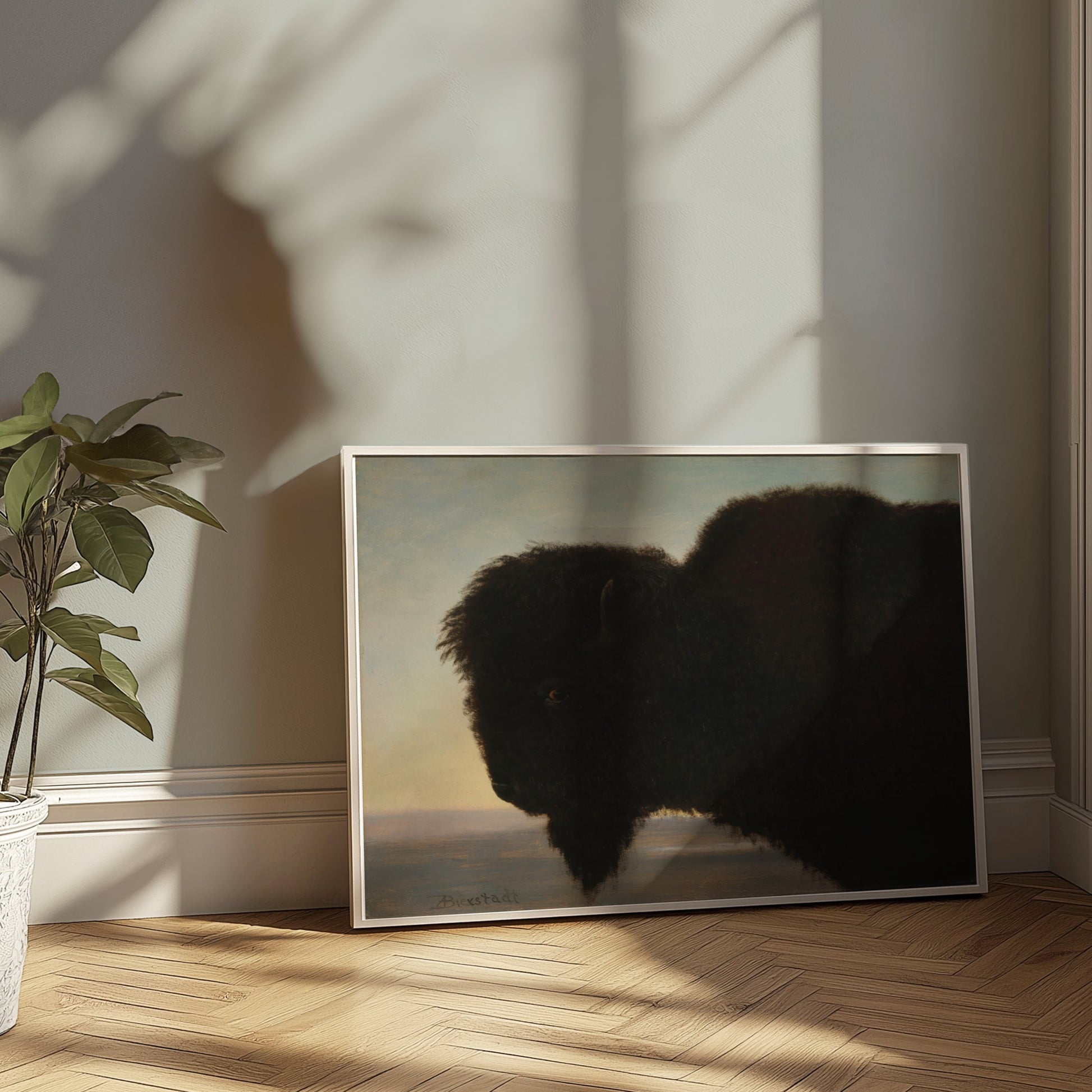 Premium Poster of Majestic Black Bison Art Print for Wall Decoration Posters