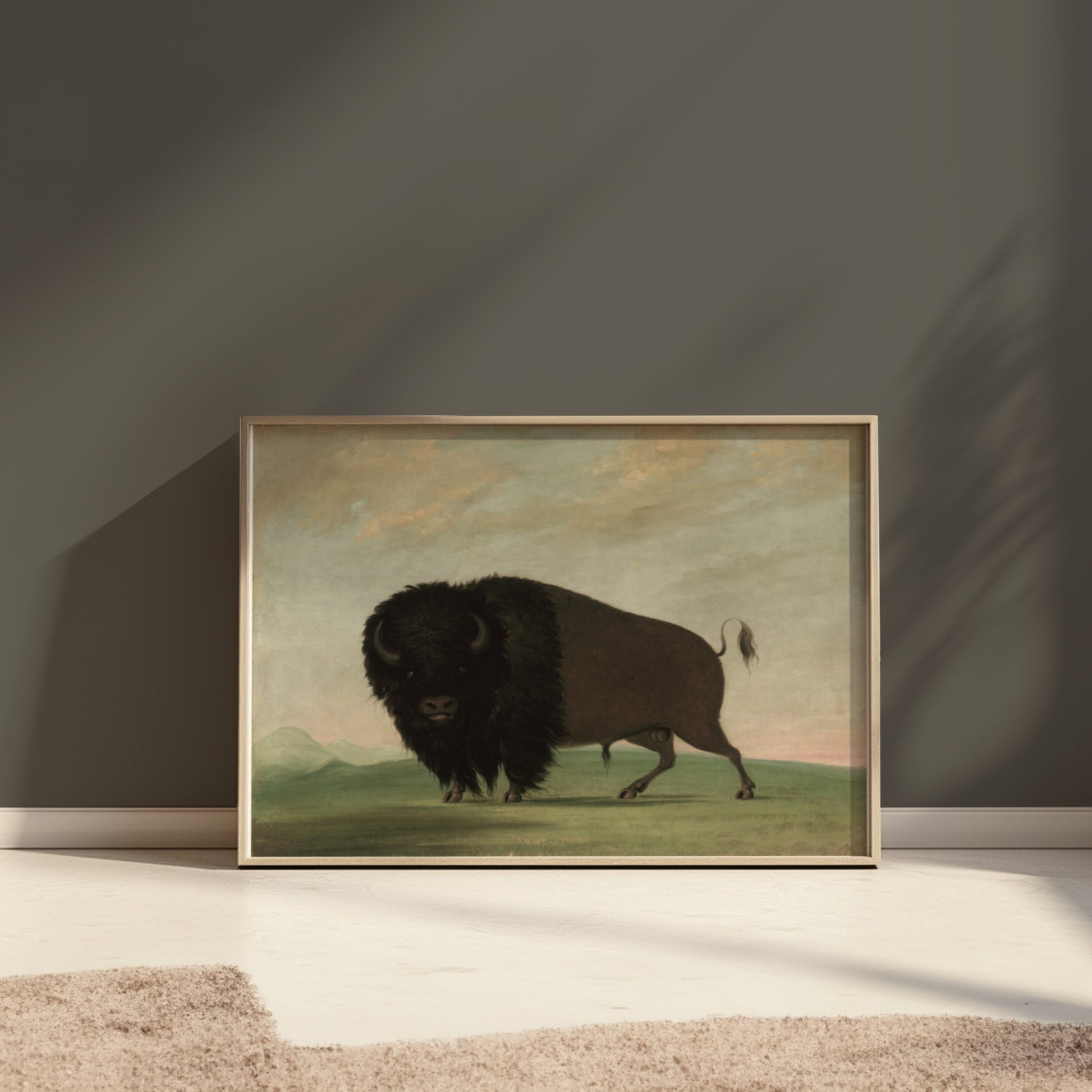 Premium Poster of Majestic Buffalo Standing Strong in Nature Scene Posters