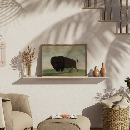 Premium Poster of Majestic Buffalo Standing Strong in Nature Scene Posters