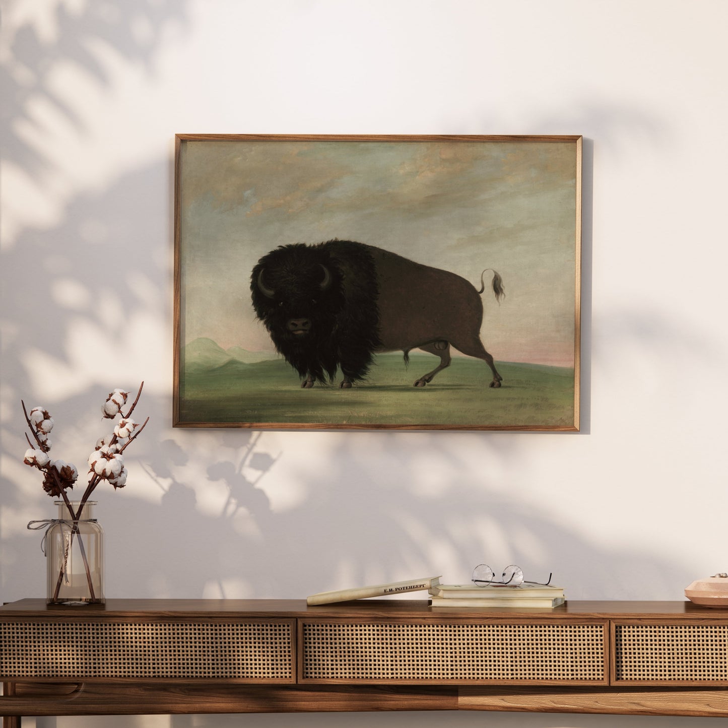 Premium Poster of Majestic Buffalo Standing Strong in Nature Scene Posters