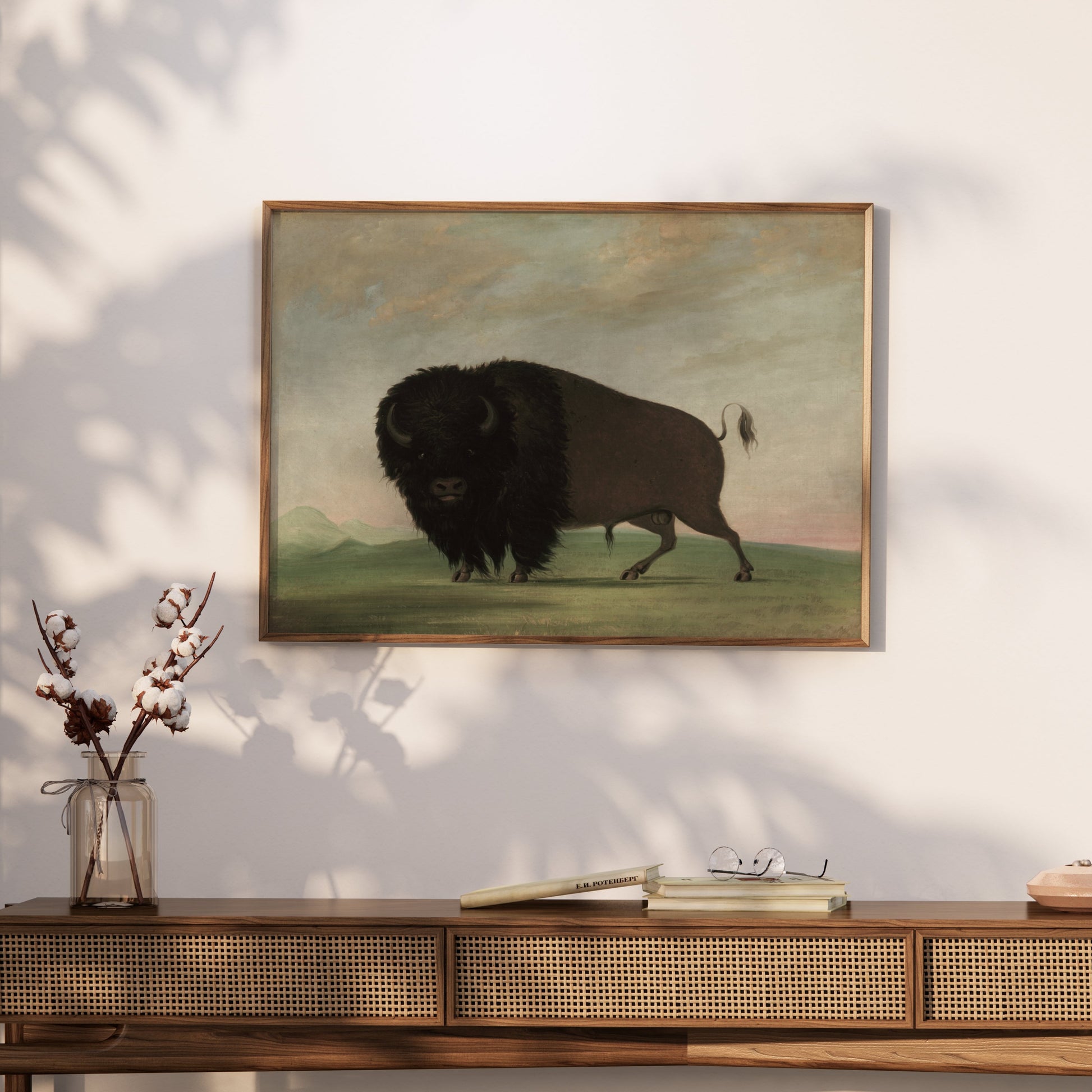 Premium Poster of Majestic Buffalo Standing Strong in Nature Scene Posters