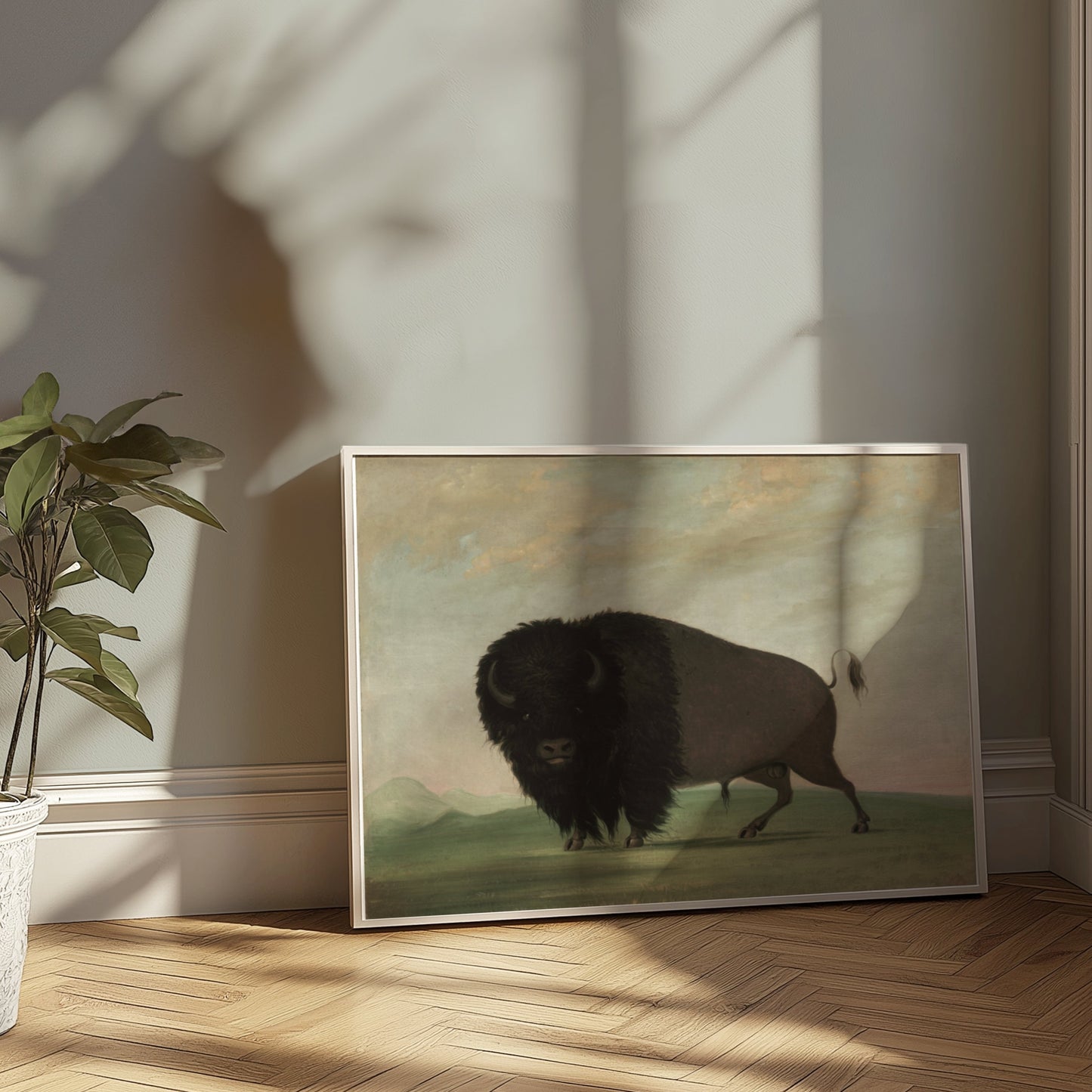 Premium Poster of Majestic Buffalo Standing Strong in Nature Scene Posters