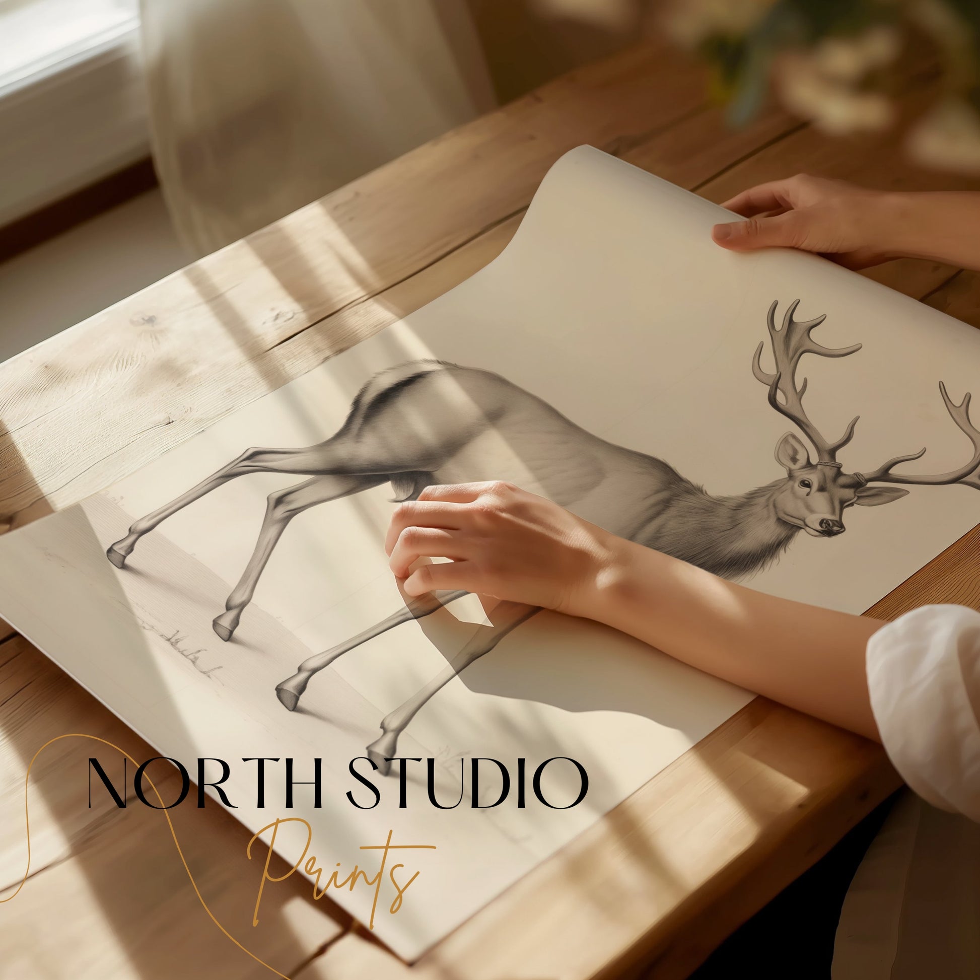 Premium Poster of Majestic Deer Art Print Perfect for Rustic Home Decor Posters