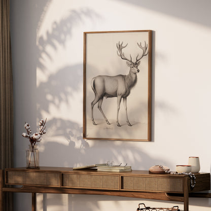 Premium Poster of Majestic Deer Art Print Perfect for Rustic Home Decor Posters
