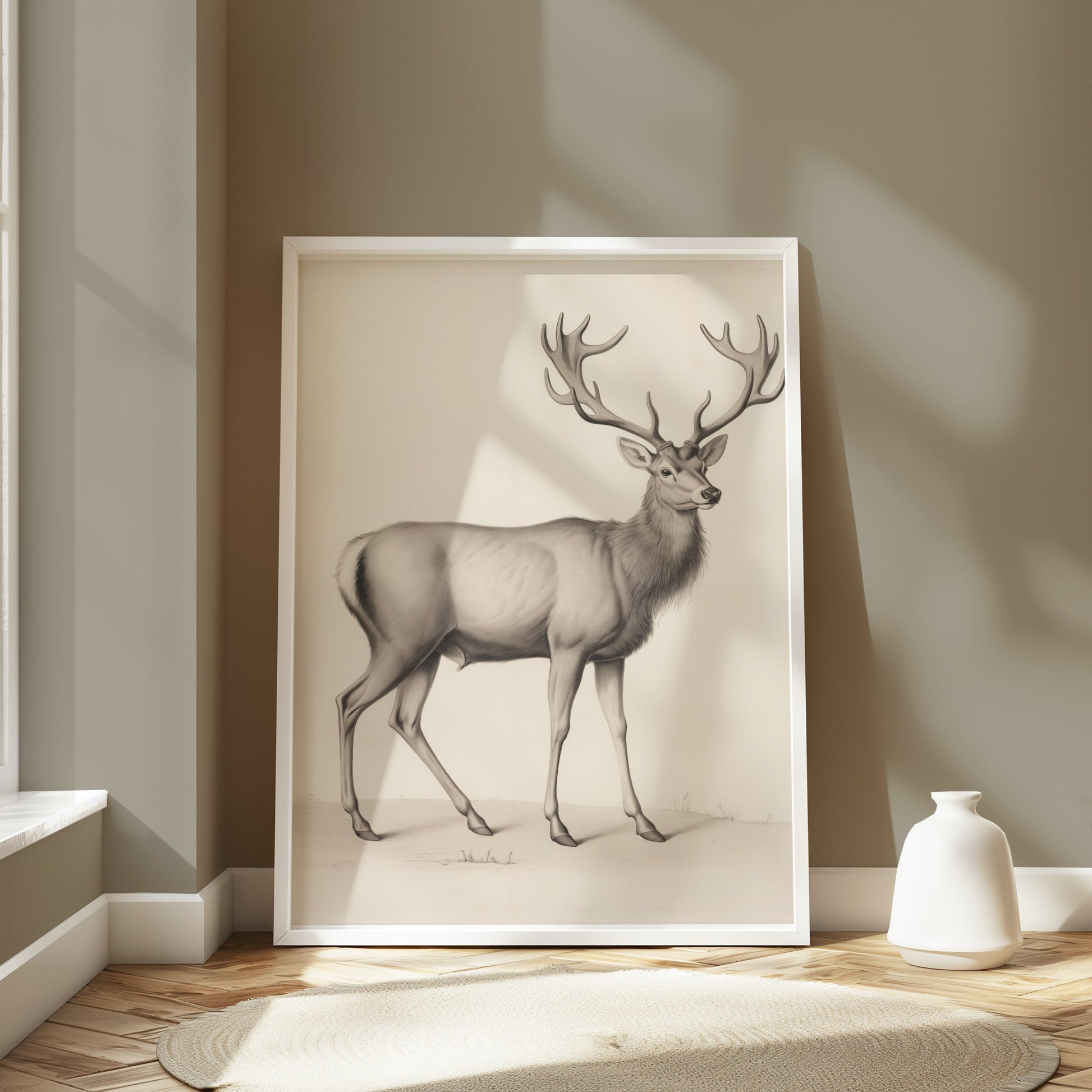Premium Poster of Majestic Deer Art Print Perfect for Rustic Home Decor Posters