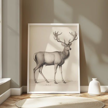 Premium Poster of Majestic Deer Art Print Perfect for Rustic Home Decor Posters