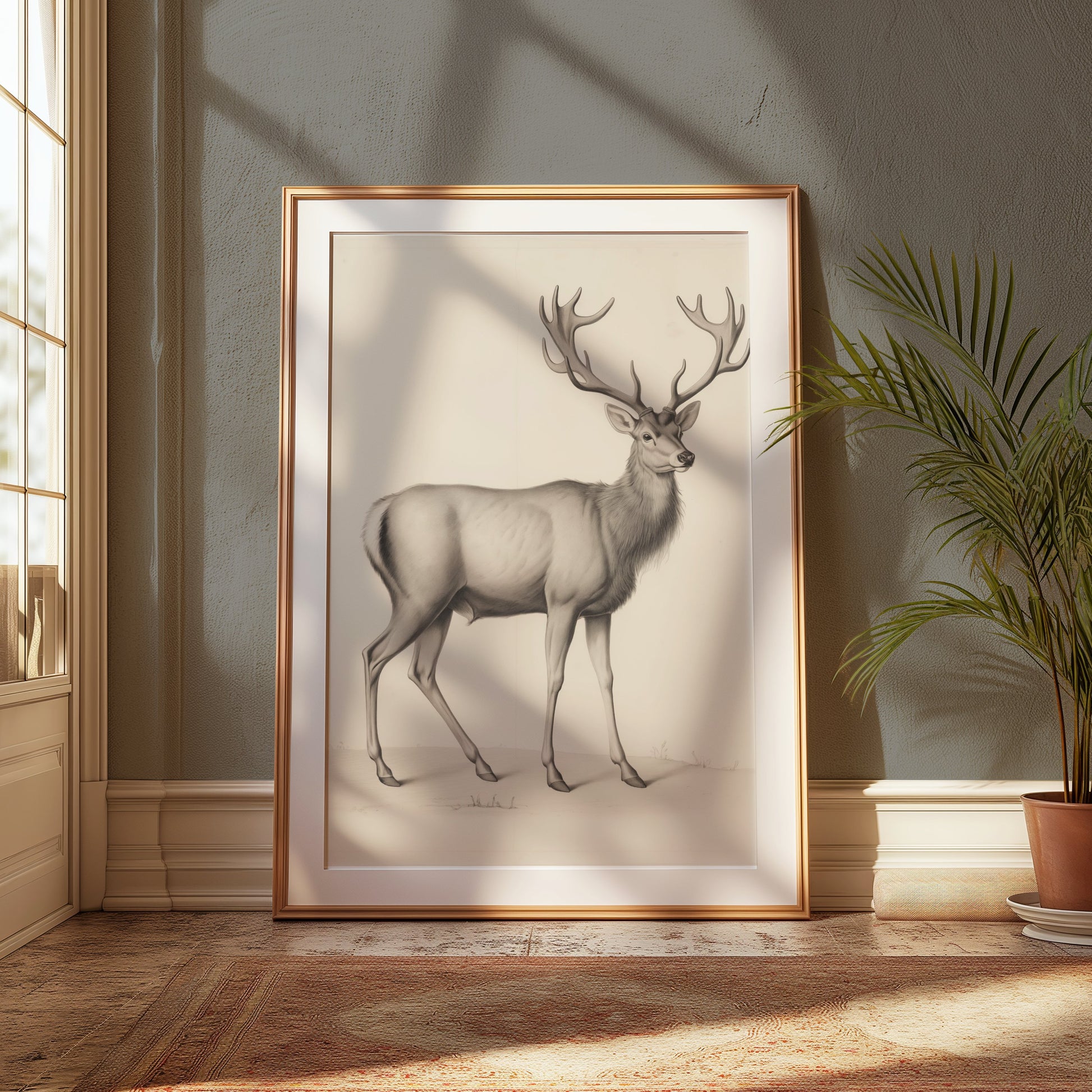 Premium Poster of Majestic Deer Art Print Perfect for Rustic Home Decor Posters