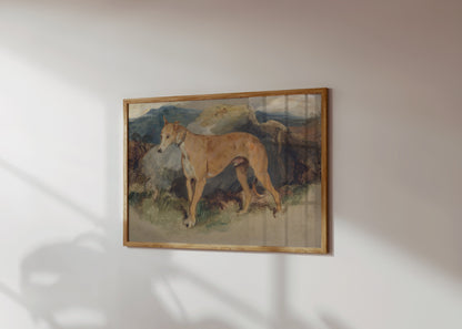 Premium Poster of Majestic Dog Against a Mountain Backdrop Posters