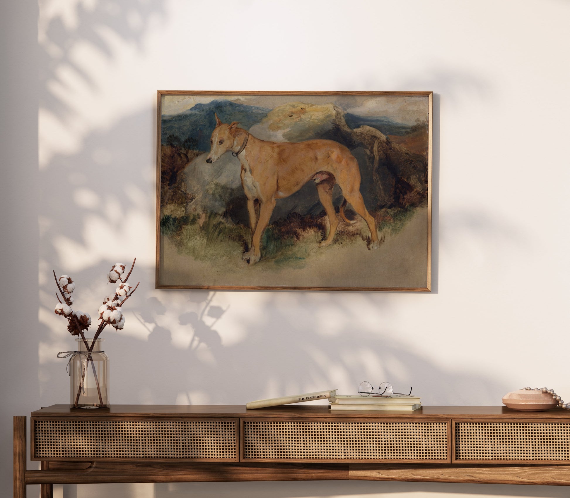 Premium Poster of Majestic Dog Against a Mountain Backdrop Posters