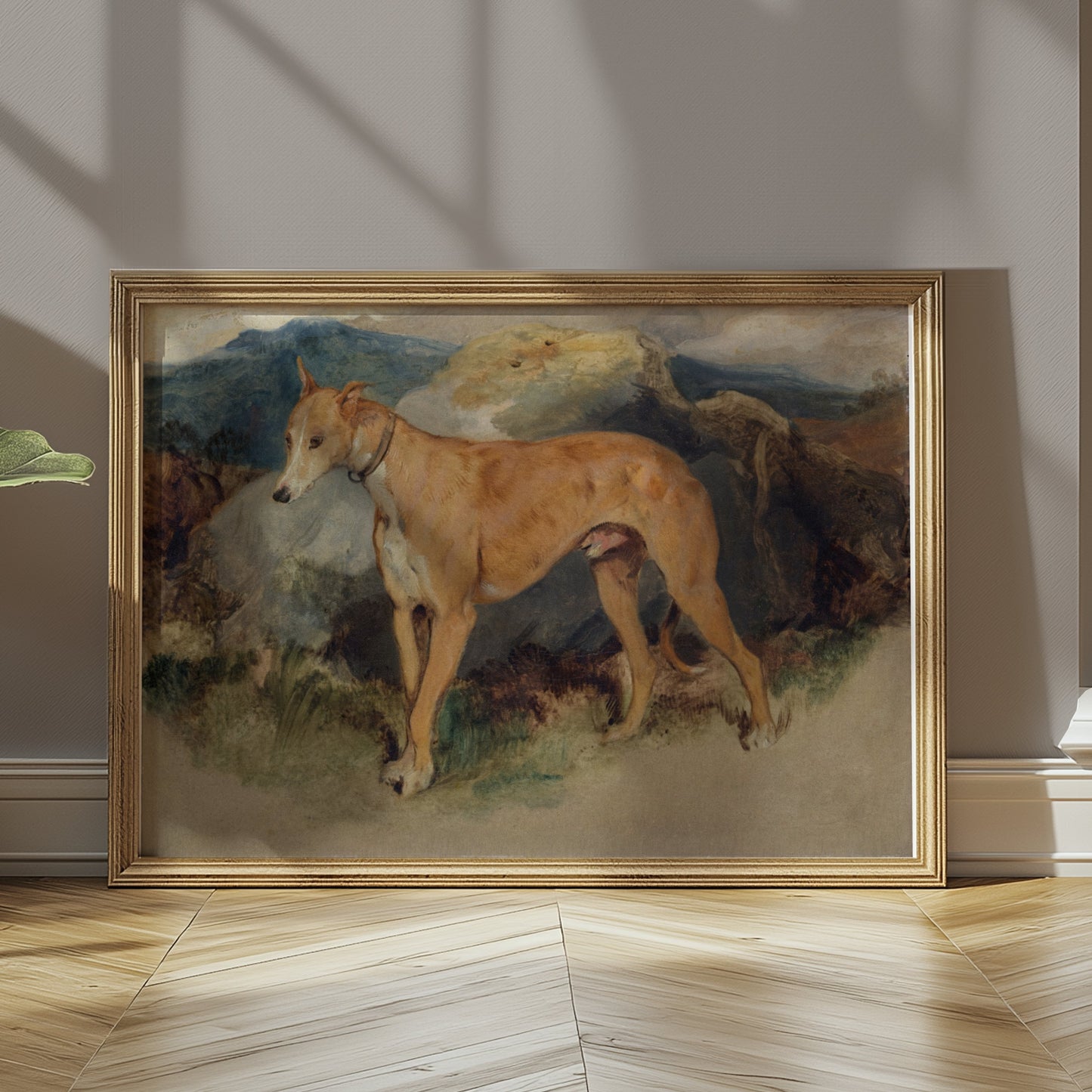 Premium Poster of Majestic Dog Against a Mountain Backdrop Posters