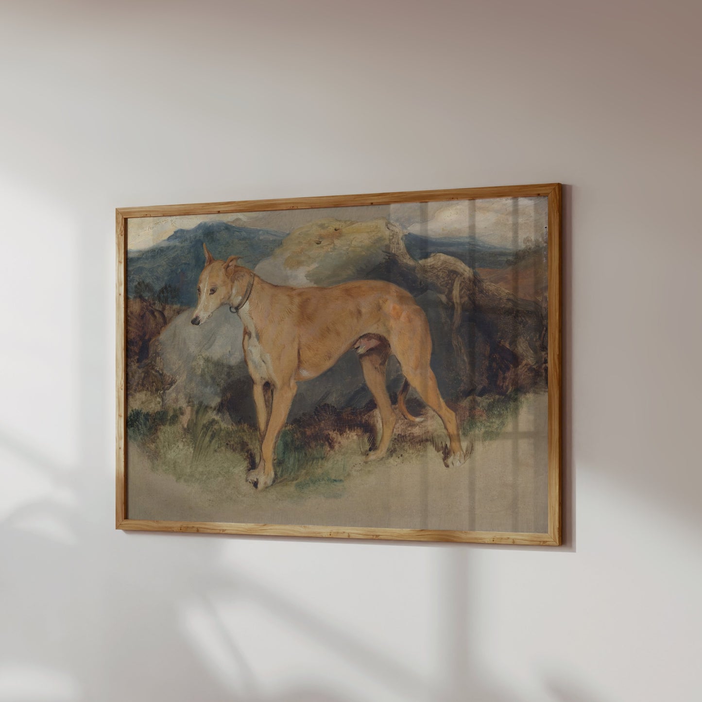 Premium Poster of Majestic Dog Against a Mountain Backdrop Posters