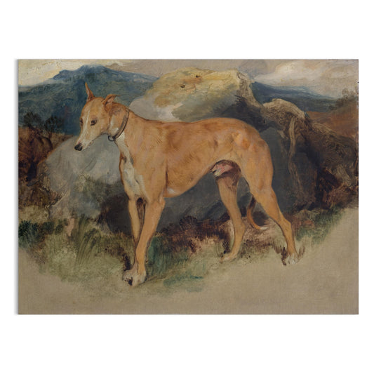 Premium Poster of Majestic Dog Against a Mountain Backdrop Posters