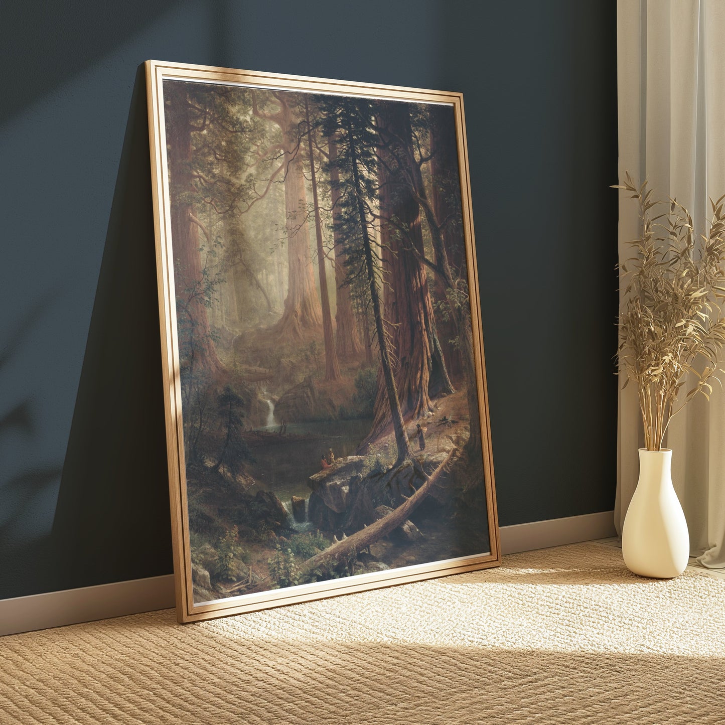 Premium Poster of Majestic Forest Landscape with Waterfall Posters