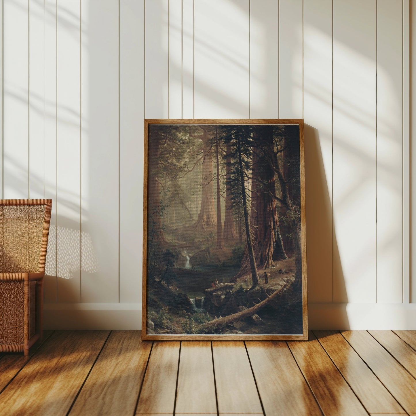 Premium Poster of Majestic Forest Landscape with Waterfall Posters