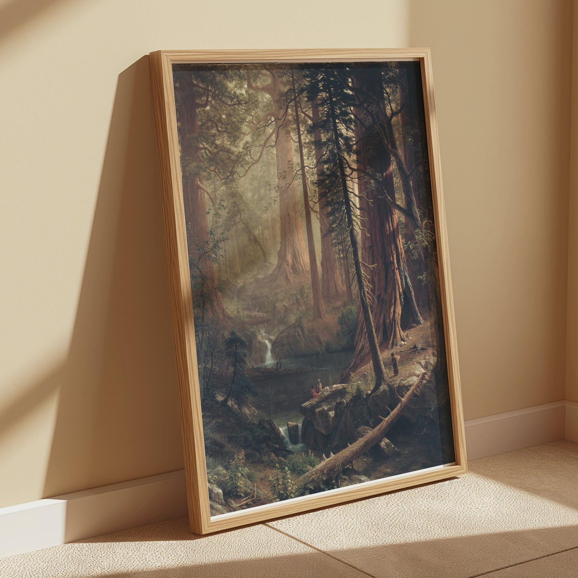 Premium Poster of Majestic Forest Landscape with Waterfall Posters