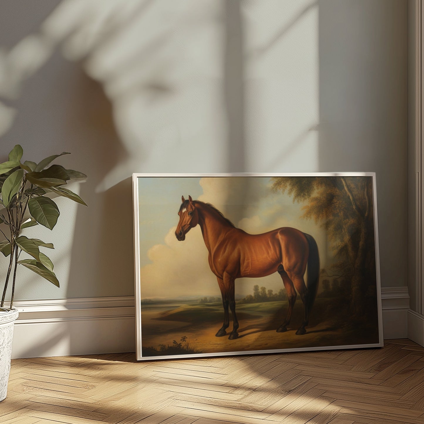 Premium Poster of Majestic Horse Standing Artwork Landscape Posters