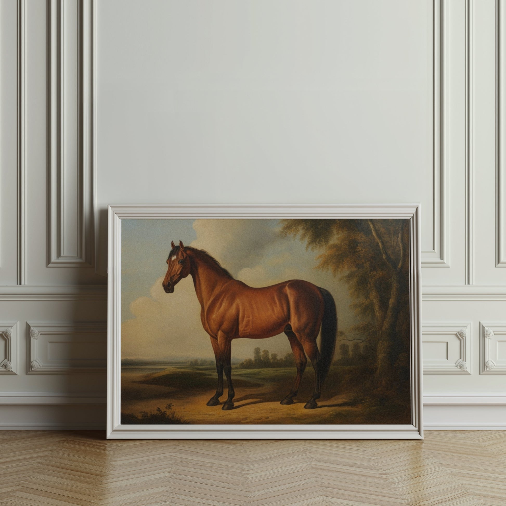 Premium Poster of Majestic Horse Standing Artwork Landscape Posters