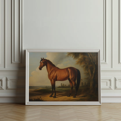 Premium Poster of Majestic Horse Standing Artwork Landscape Posters