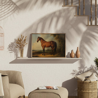 Premium Poster of Majestic Horse Standing Artwork Landscape Posters