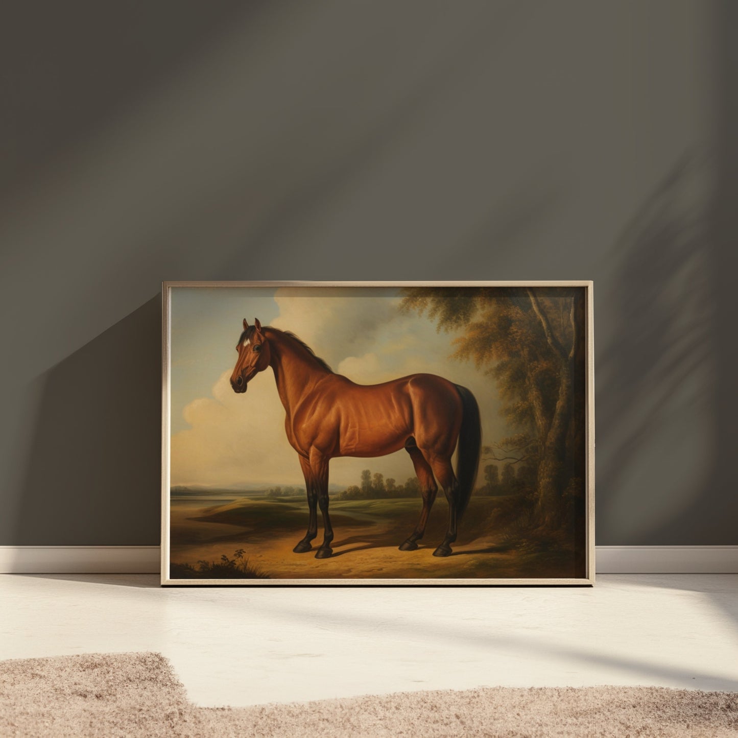 Premium Poster of Majestic Horse Standing Artwork Landscape Posters