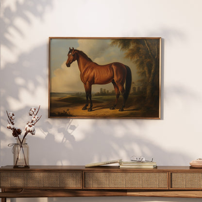 Premium Poster of Majestic Horse Standing Artwork Landscape Posters
