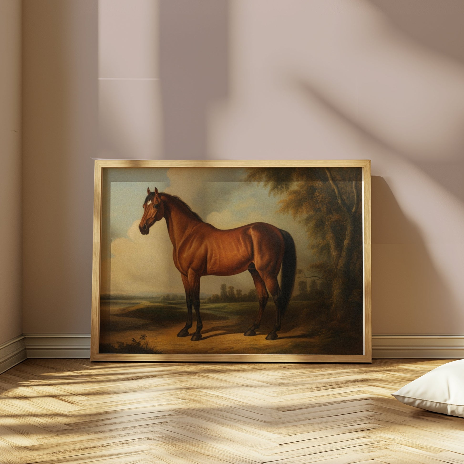 Premium Poster of Majestic Horse Standing Artwork Landscape Posters