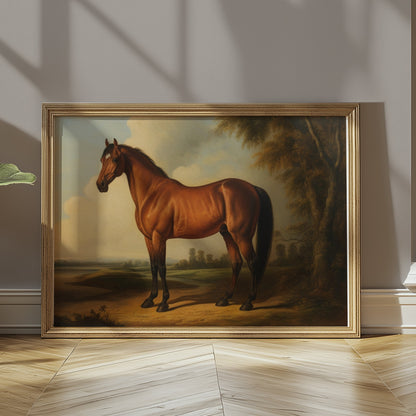 Premium Poster of Majestic Horse Standing Artwork Landscape Posters