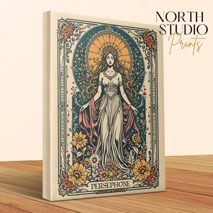 Premium Poster of Majestic Persephone Greek Goddess Gothic Art Canvas Wraps