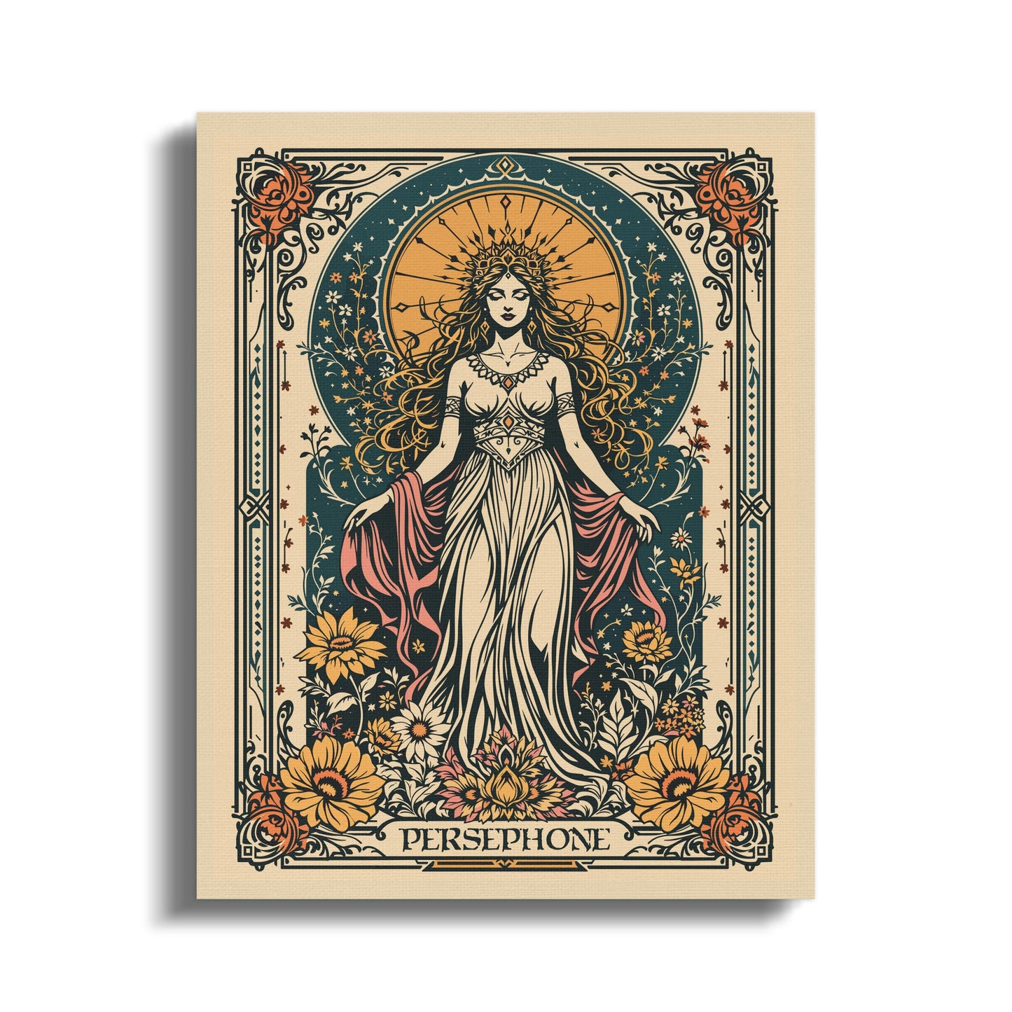 Premium Poster of Majestic Persephone Greek Goddess Gothic Art Canvas Wraps