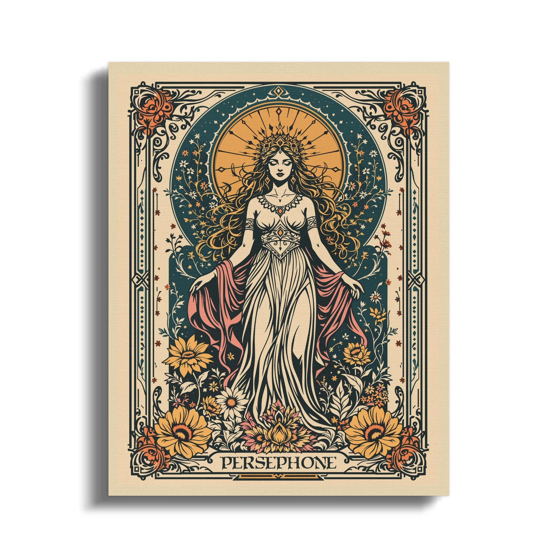 Premium Poster of Majestic Persephone Greek Goddess Gothic Art Canvas Wraps