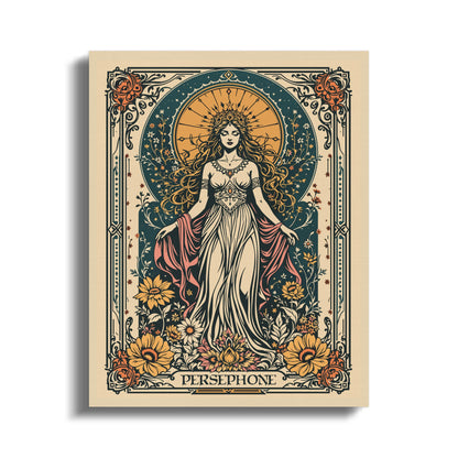 Premium Poster of Majestic Persephone Greek Goddess Gothic Art Canvas Wraps