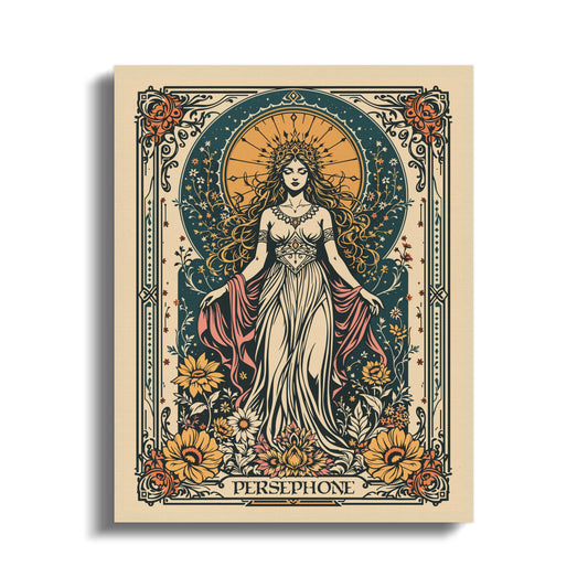 Premium Poster of Majestic Persephone Greek Goddess Gothic Art Canvas Wraps