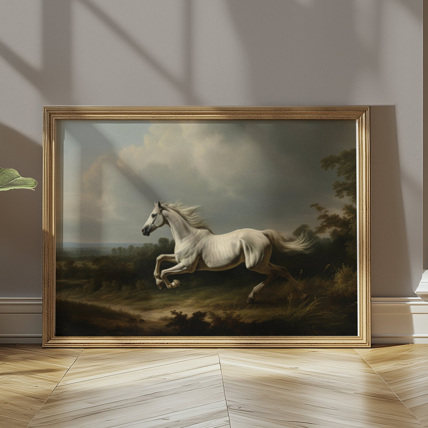 Premium Poster of Majestic White Horse Running in Nature Posters