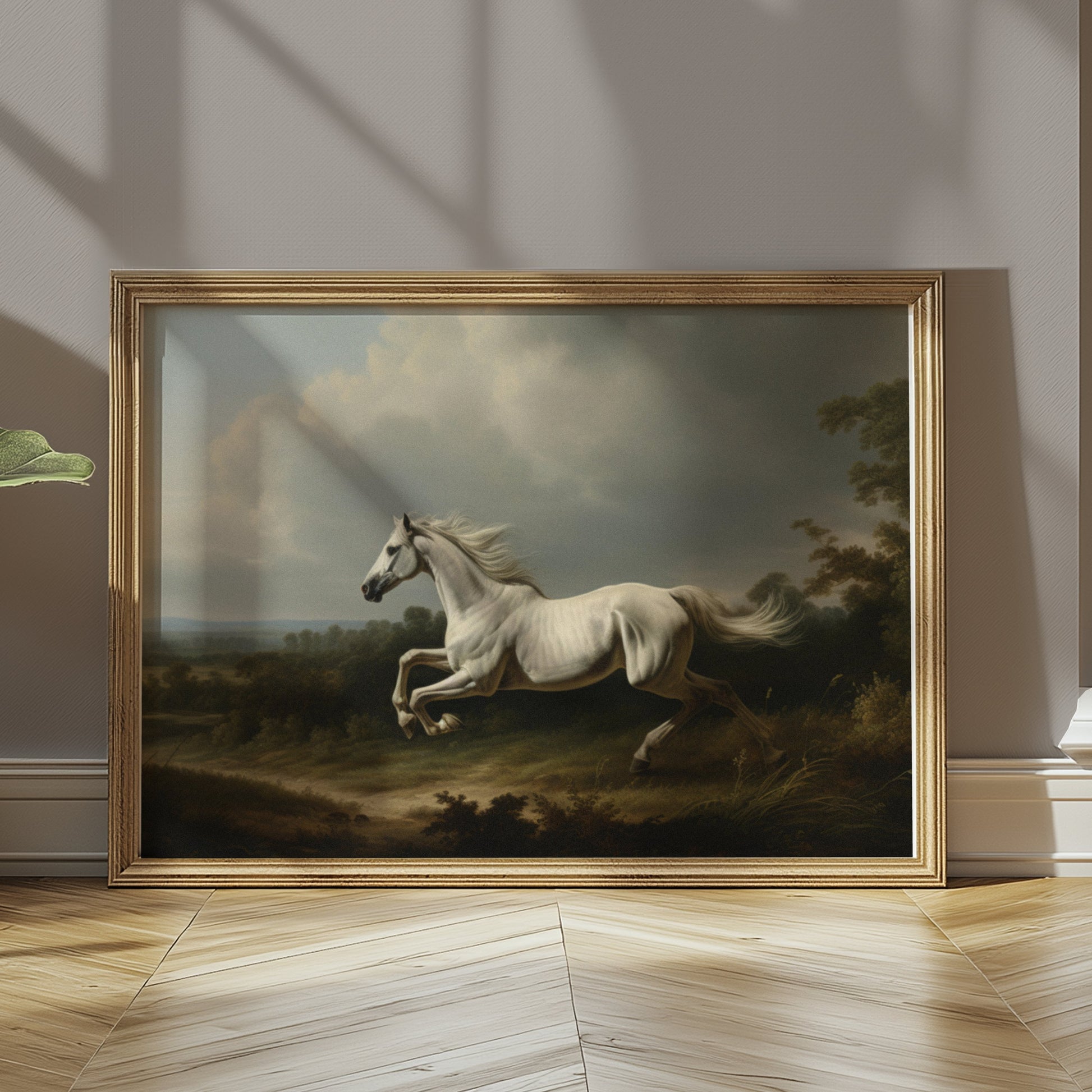 Premium Poster of Majestic White Horse Running in Nature Posters